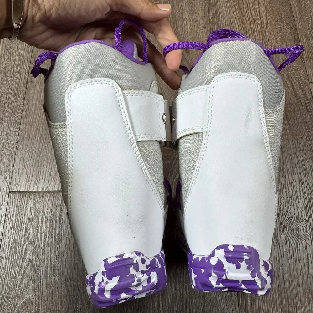 Burton Kids' Mini Grom Snowboard Ski Boots White Purple US Size 11 C